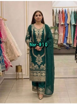 NSR-910 | Faux Georgette Heavy Embroidery Designer Collection