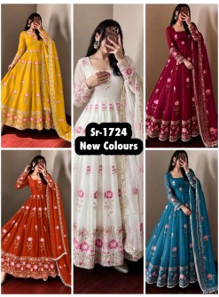 SR-1724 | Fendy Silk Festive Designer Gown Collection