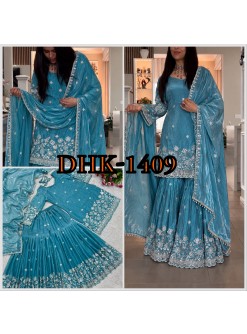 DHK-1409 Heavy Frendy Silk Designer Sharara Collection