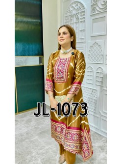 JL-1073 Pure Chinon Silk Digital Print Mirror Work Collection