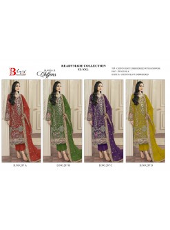 BILQIS B-287 Chiffon Heavy Embroidered Designer Suit