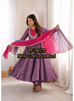 ZF-5023 Real Mirror Embroidered Designer Anarkali