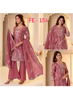 FE-154 Rangoli Crush Designer Embroidered Suit