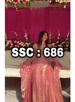 SSC-686 Heavy Fandy Silk Embroidered Party Wear Gown