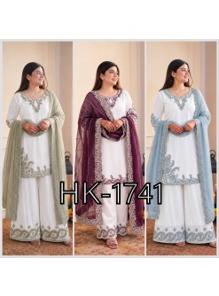 HK-1741 | Pakistani Maska Cotton Embroidered 3 Piece Set