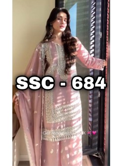 SSC-684 | Heavy Fox Georgette | Embroidered Sequins Party Wear