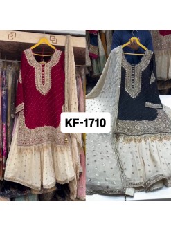 KF-1710 | Heavy Faux Georgette Embroidered Sharara Collection