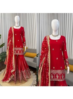 5000 SERIES | 6003 | Chinon Silk Thread & Sequence Sharara Suit