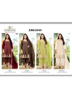 ZORISTA | D-11049 A-B-C-D | Cloud Silk Embroidered Readymade Collection