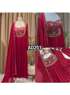 AD251 | Pure Rangoli Crush Embroidery Beads & Rivet Moti Designer Gown Collection