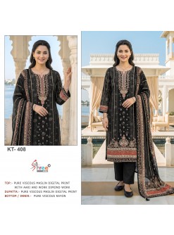 KT-408 & KT-409 | Pure Viscose Maslin Digital Print Hand Work Designer Collection