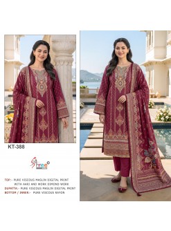 KT-388 | Pure Viscose Maslin Digital Print Hand Work Designer Collection