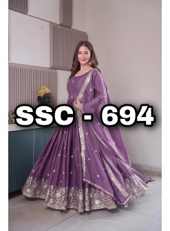 SSC-694 | Heavy Diamond Silk Embroidery Sequin Work | Designer Party Wear Collection