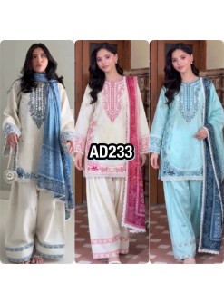 AD233 | Pure Satin Rayon Embroidery Work | Designer Farshi Palazzo Collection