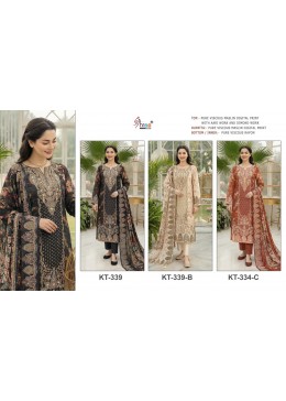 KT - 339 PURE VISCOSE MUSLIN PAKISTANI WORK SUIT BY SHREE FAB 