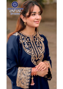 ZF - 1240 PREMIUM FARSHI JAPAN SATIN EMBROIDERY WORK BY PAKISTANI READYMADE SUIT 