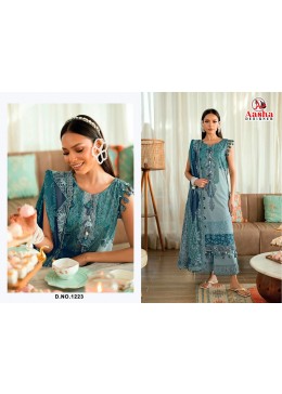D.NO :- 1223 - PURE COTTON PRINT WITH EXCLUSIVE PATCH HEAVY EMBROIDERY BY PAKISTANI SUIT 