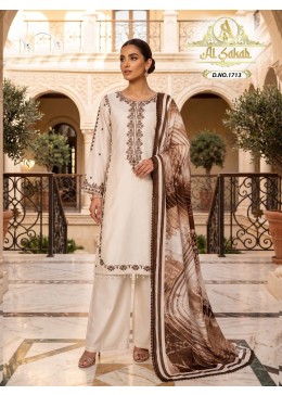 D.NO:- 1713 - RAYON SATIN WITH EMBROIDERY WORK BY READYMADE PAKISTANI SUIT COLLECTION 