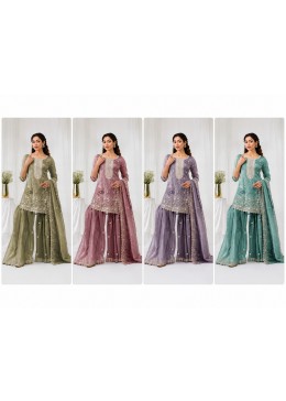 TRIVA LIFESTYLE - 113 - FANCY GOLD CRUSH WITH HEAVY EMBROIDERY WORK BY PLAZZO DRESS 