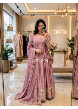 FD-804 - PURE CHINON SILK WITH HEAVY SEQUENCE EMBROIDERY WORK BY NAIRA AND GOWN COLLECTION 