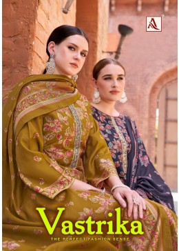 ALOK SUIT - VASTRIKA - VISCOSE MUDAAL DISCHARGE PRINT WITH EMBROIDERY WORK & ELEGANT HAND WORK SUIT 