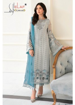 ELAF - 183 - HEAVY FAUX GEORGETTE WITH EMBROIDERY WORK BY PAKISTANI SUIT COLLECTION 