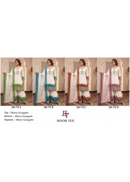 HF - 775 - ABCD - PURE HEAVY GEORGETTE WORK WITH READYMADE PAKISTANI SHARARA SUIT COLLECTION 