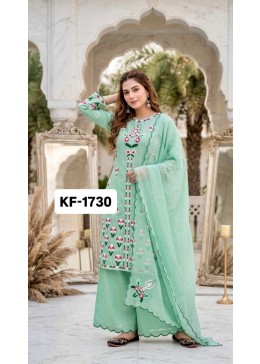 KF - 1730 - HEAVY VERTICAL EMBROIDERY WORK BY PAKISTANI READYMADE SUIT COLLECTION 