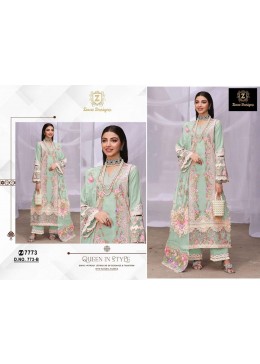 ZIAAZ-773 - HEAVY COTTON EMBROIDERY WORK BY PAKISTANI SUIT COLLECTION 