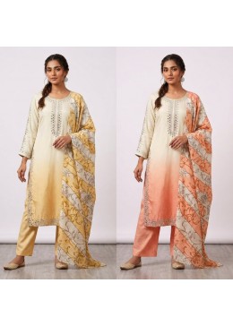 LG - 2125 - PRINTED CRAPE SILK EMBROIDERY MIRROR WORK BY PAKISTANI READYMADE SUIT COLLECTION 