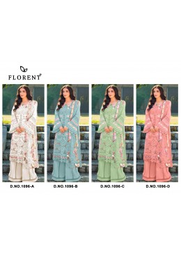 FLORENT - 1096 - A B C D - CAMBRIC COTTON WITH HEAVY EMBROIDERY WORK BY PAKISTANI SUIT COLLECTION 