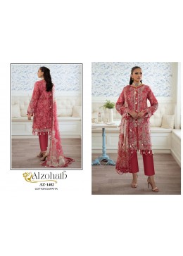 RIWAYAT - AZ- 1400 - 1402-A - 1402-B - 1405 - PURE COTTON BORING WORK AND PATCH WORK BY PAKISTANI SUIT COLLECTION 