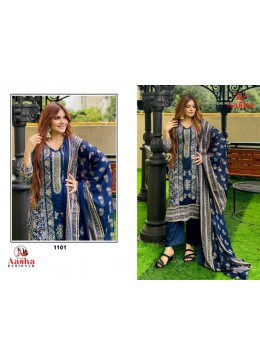 AASHA - D.NO - 1101- PAKISTANI EMBROIDERED PATCH WORK SUIT 