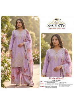 Zorista 10084 Premium Chinnon Silk Embroidered Pakistani Readymade Plazo Suit Set