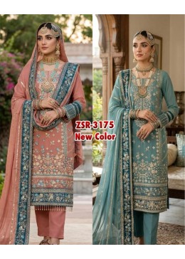 ZSR 3175 Fox Georgette Heavy Sequence Embroidery Kurti Pant Set with Dupatta Pakistani Suit 