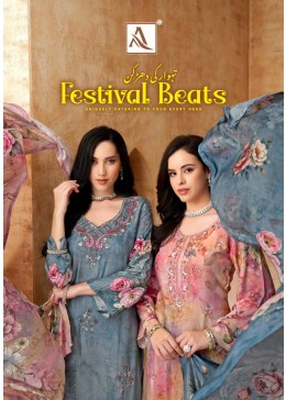 Alok Suit Festival Beats – Designer Viscose Maslin Printed Work Suit 