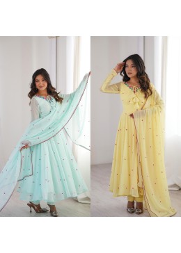 Premium Heavy Faux Georgette Embroidered Anarkali Suit Set – SP-82 Partywear And Wedding Collection 