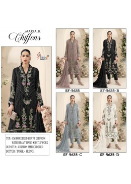 SF-5635 Premium Heavy Embroidered Chiffon 3 Piece Suit Pakistani Dress Set to Set Wholesale Price 