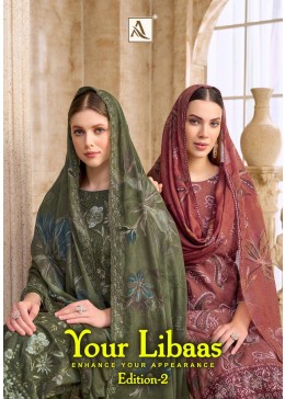 Alok Suit Your Libaas -2 – Premium Cambric Cotton Foil Print Embroidered Pakistani Suit (Full Set) Wholesale Price 