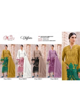 Luxury Chiffon Embroidery Khatli Work Suit Set with Embroidered Dupatta – Design 5406 Pakistani Suit Single Wholesale Price 