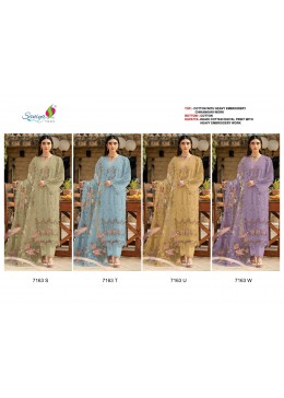 Saniya Trendz NX Chikankari Embroidered Cotton Suit with Printed Cotton Dupatta – Design 7163 Pakistani Suit Single Wholesale Price 
