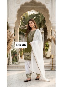 Designer Heavy Natural Silk Embroidered Sequence Mirror Work Palazzo Suit Set – DB 46 Pakistani Suit Single Wholesale Price 