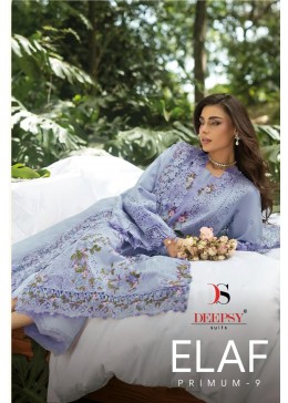 ELAF Premium-9 Luxury Lawn Embroidered 6-Piece Suit by DEEPSY SUITS Pakistani Dress (Full Set) Wholesale Price 