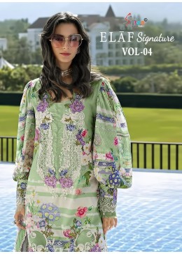 ELAF Signature Vol-4 Premium Cotton Embroidered Pakistani Suit (Full Set) Wholesale Price 