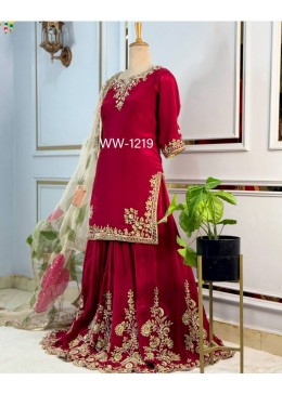 WW-1219 | Designer Chinon Silk Sharara Set | RD Fashion Surat
