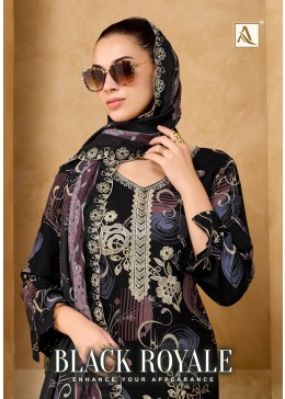 ALOK SUIT | BLACK ROYALE | Viscose Reyon Foil Print Embroidered Suit | RD Fashion Surat
