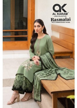AL KARAM LAWN | RASMALAI SELF EMBROIDERY | Rayon Embroidered Suit | RD Fashion Surat