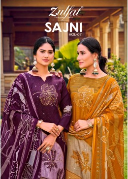 ZULFAT | SAJNI VOL-7 | Jam Cotton Heavy Handwork Suit | RD Fashion Surat