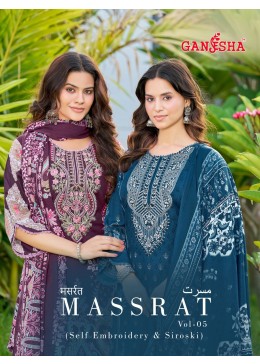 FALAK INTERNATIONAL | MASSRAT VOL-5 | Karachi Designer Cotton Embroidered Suit | RD Fashion Surat