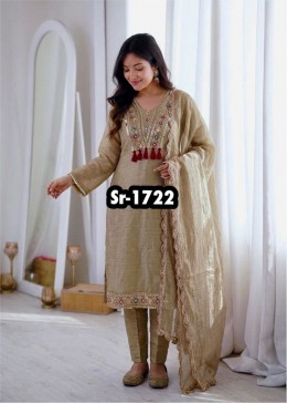 SR-1722 | Premium Salsa Silk Embroidered Suit